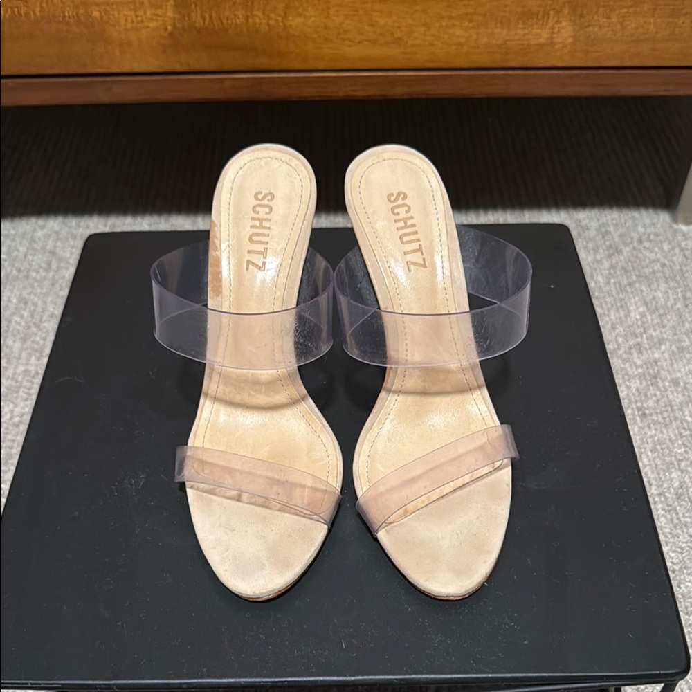 Schutz Women's Clear Strap Heels